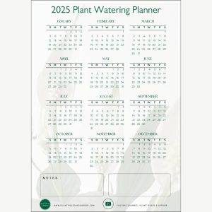 2025 Yearly Plant Watering Planner