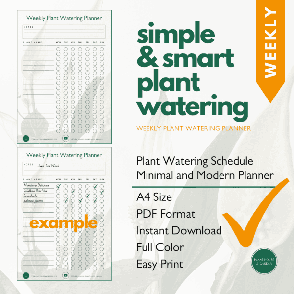 Weekly Plant Watering Planner | Plant House & Garden Shop
