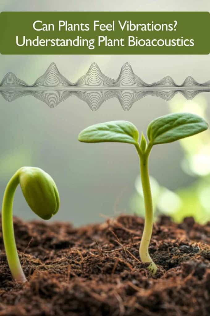 can plants feel vibrations – seedlings with sound wave illustration showing plant bioacoustics and frequency response