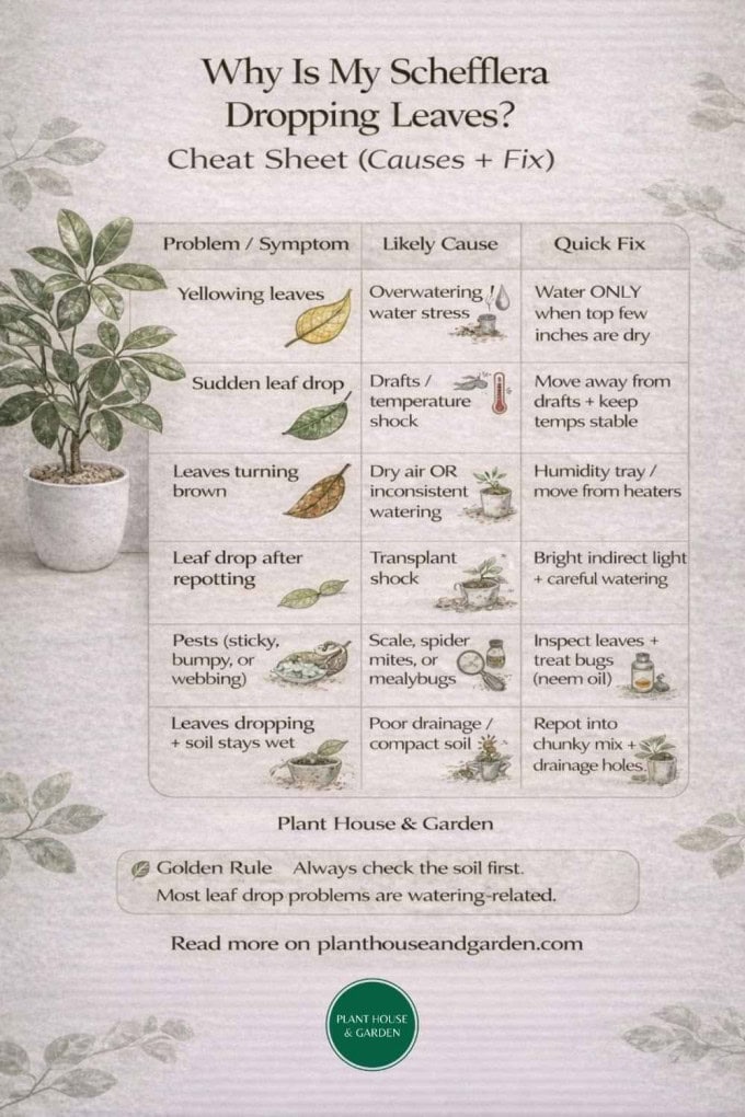 Schefflera dropping leaves Cheat Sheet