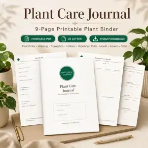 Plant Care Journal - Printable PDF Plant Binder (10 Pages)