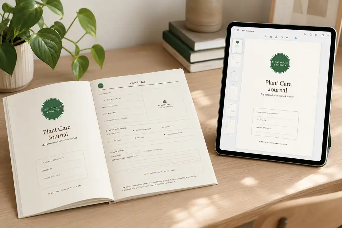 Plant Care Journal - printable and digital versions